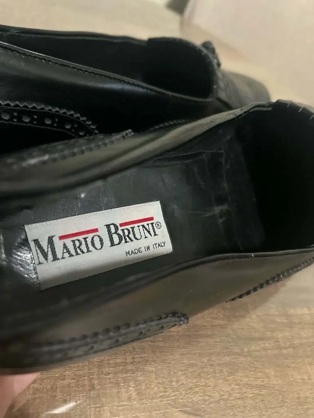 Mario Bruni Men's Black Leather Tassel Kiltie Loafers